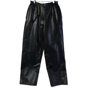 West Bay Women's Size 10 Leather Pants Black High Rise Vintage